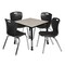 Regency Tables > Height Adjustable > Square Mobile Table & Chair Sets, 30 W, 30 L, 23-34 H, Maple TB3030PLAPCBK40BK - alternate 1